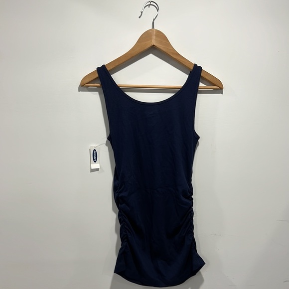 New Old Navy Maternity Navy Ruched Side Tank Top - Picture 6 of 6